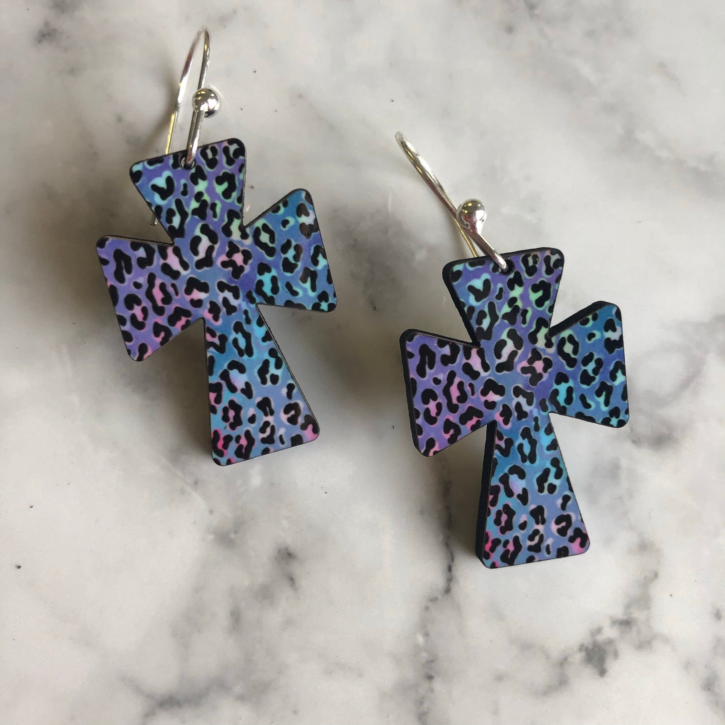 Miriam Cross Earrings in Iri Leopard