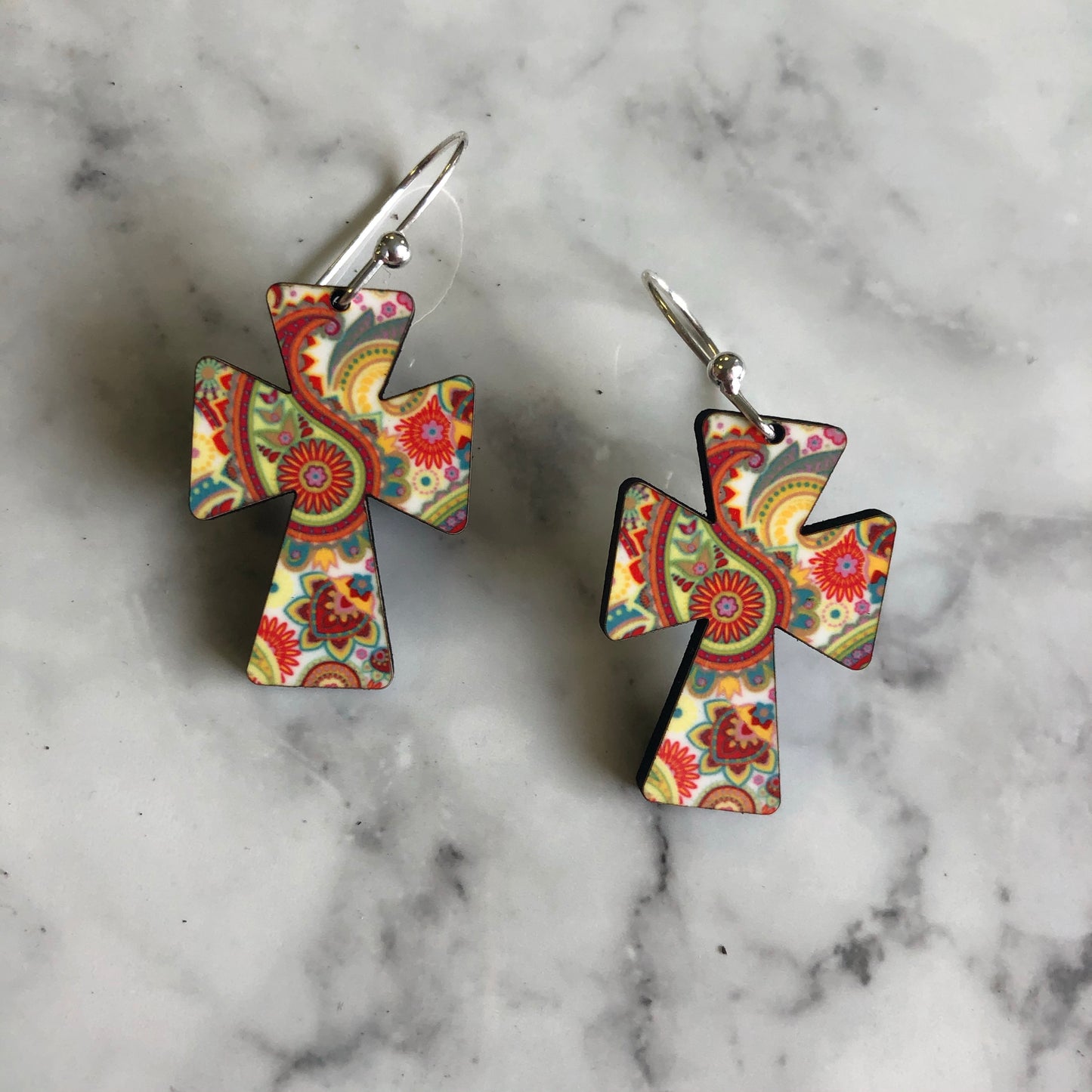 Miriam Cross Earrings in Paisley