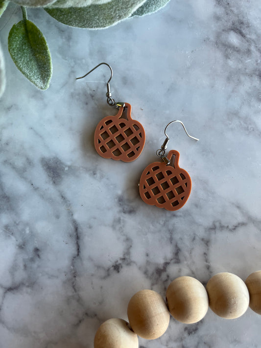 Basket Weave Pumpkin Earrings