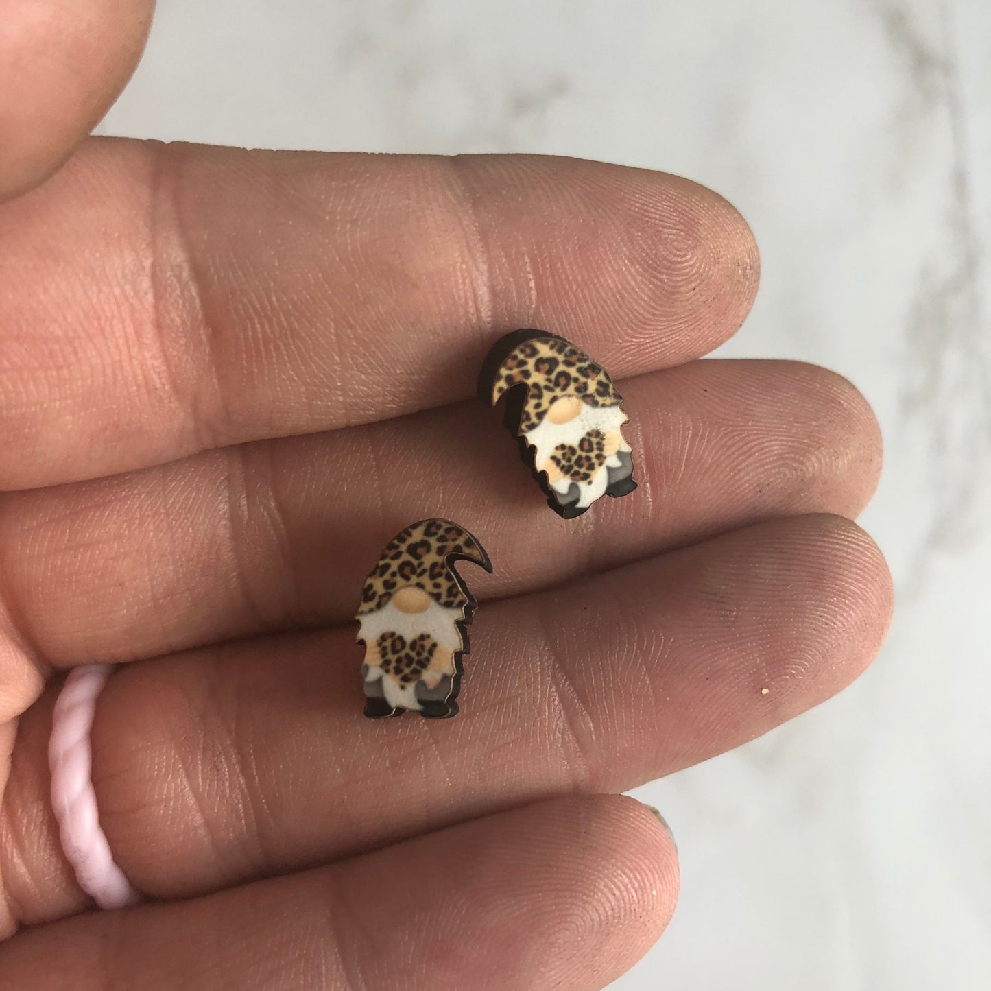 Leopard Gnome Stud Earrings