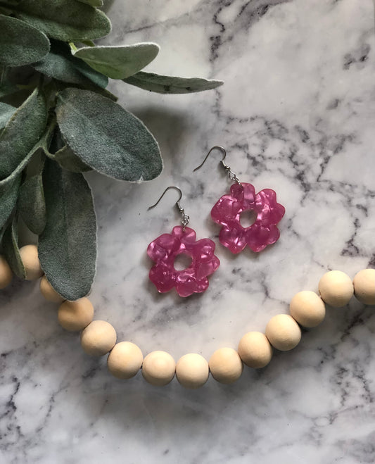Boho Blossom Earrings in Pearly Pink