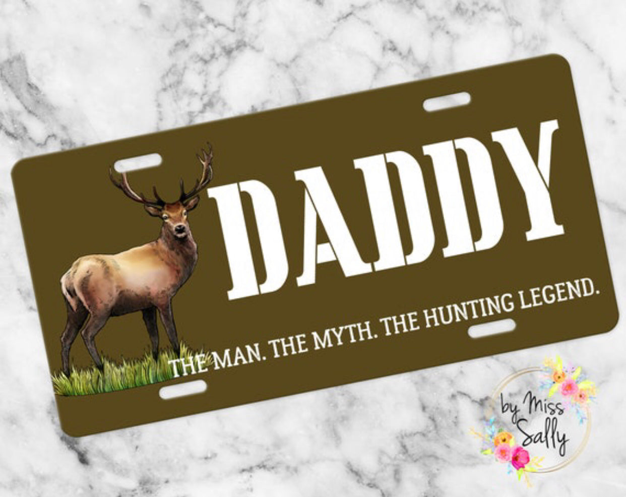 Daddy Personalized Deer Hunting License Plate