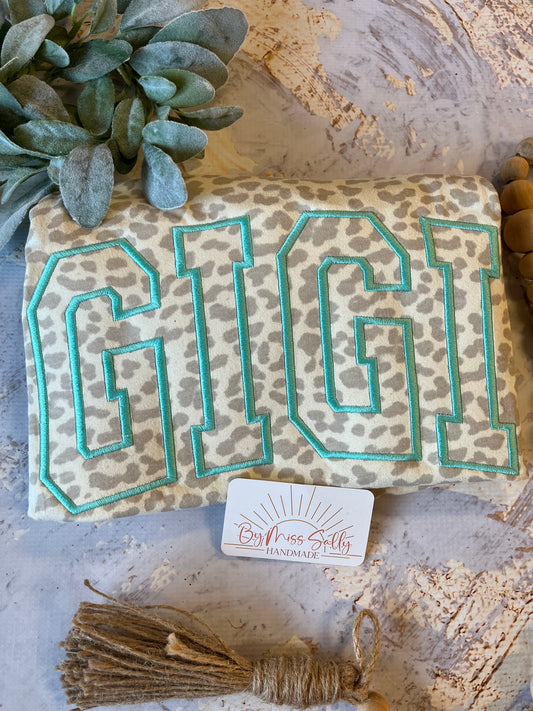 Embroidered Gigi Tee in Cream Leopard