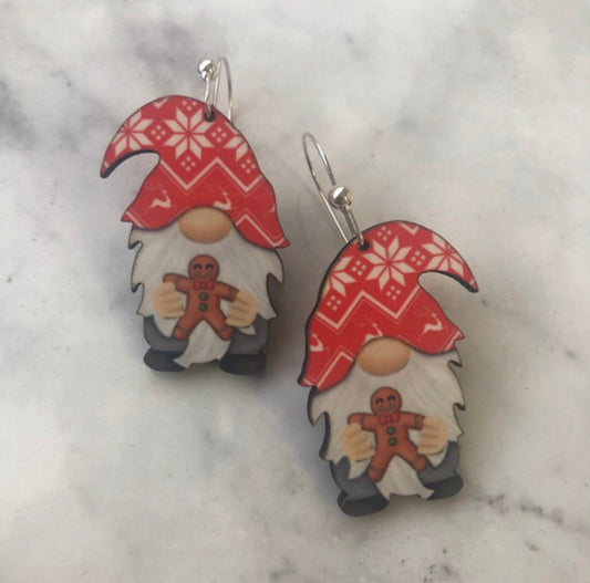 Gingerbread Cookie Gnome Earrings