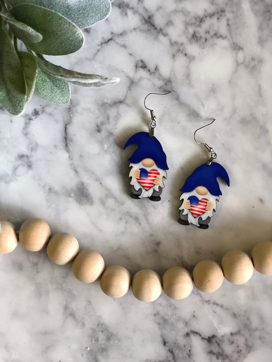 Patriotic Gnome Earrings