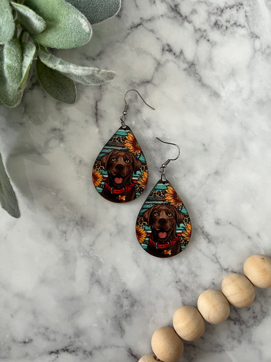 Sally Chocolate Lab Earrings