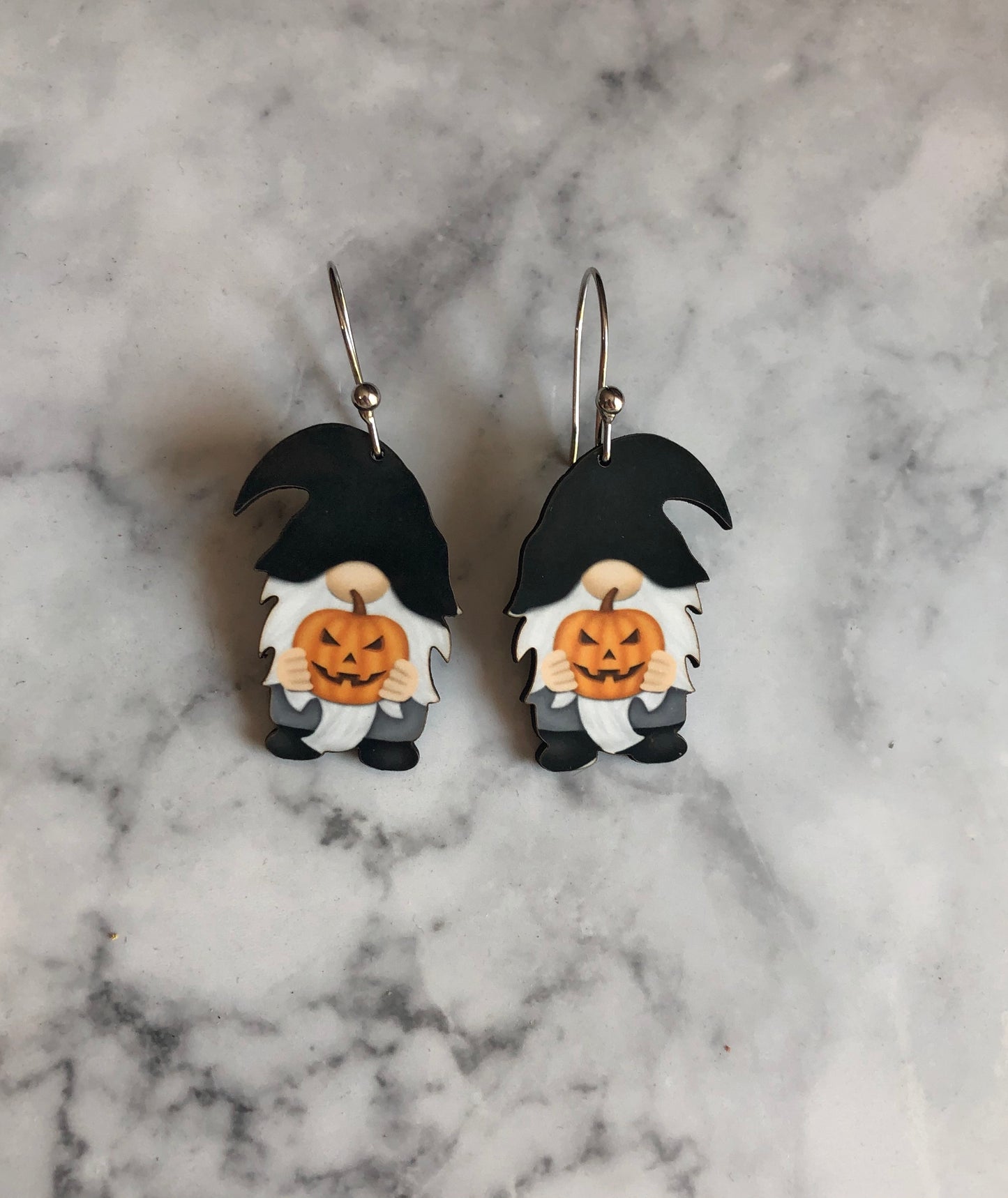 Halloween Gnome Earrings - Black