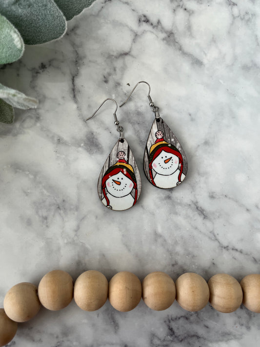 Olivia Doodle Snowman Earrings