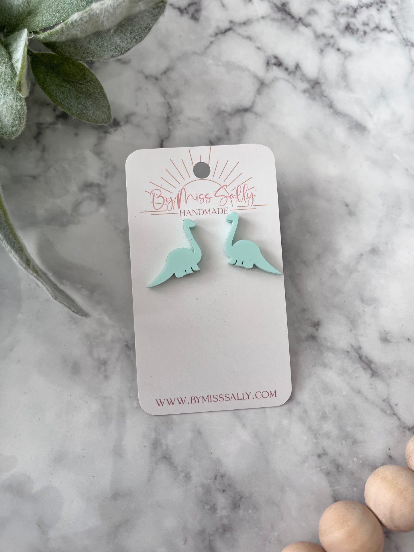 Teeny Dino Stud Earrings in Spa