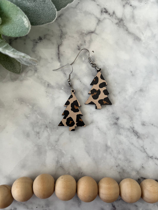 Wild about Christmas Tree Earrings