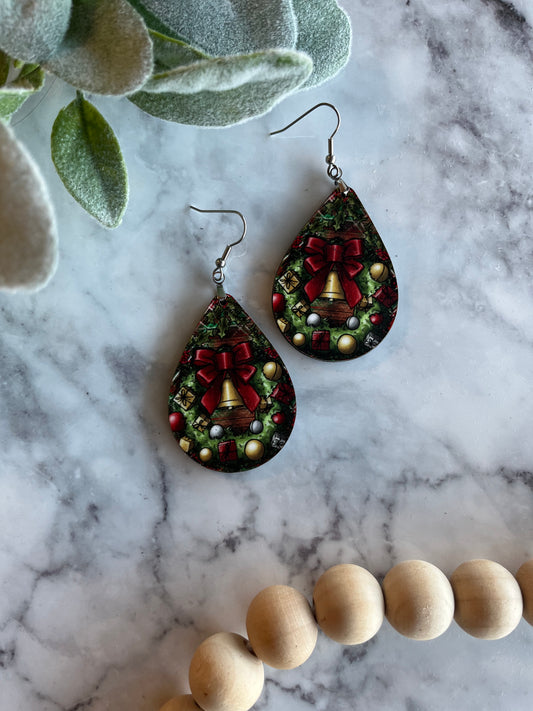 Sally Christmas Wreath Earrings