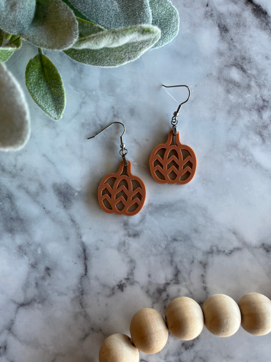 Chevron Pumpkin Earrings