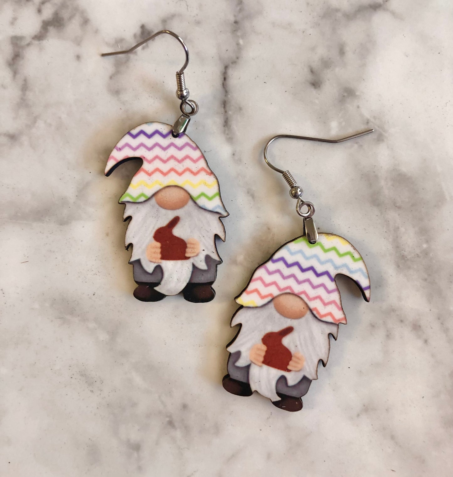 Chocolate Bunny Gnome Earrings