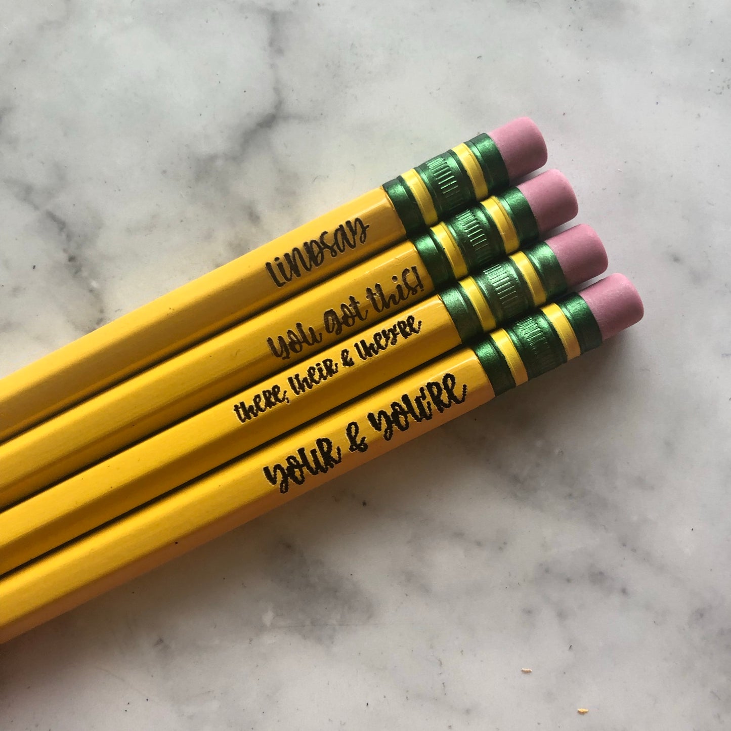 Olivia Pencil Earrings & Engraved Pencils - Teacher Gifts