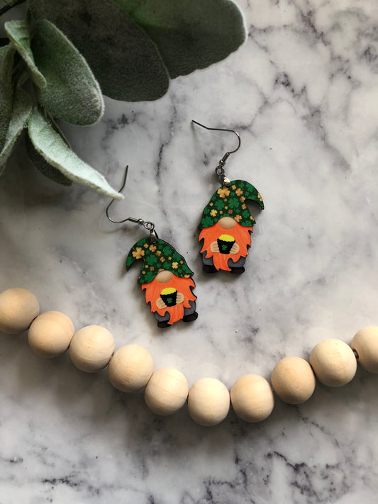 St Patrick’s Day Leprechaun Gnome Earrings