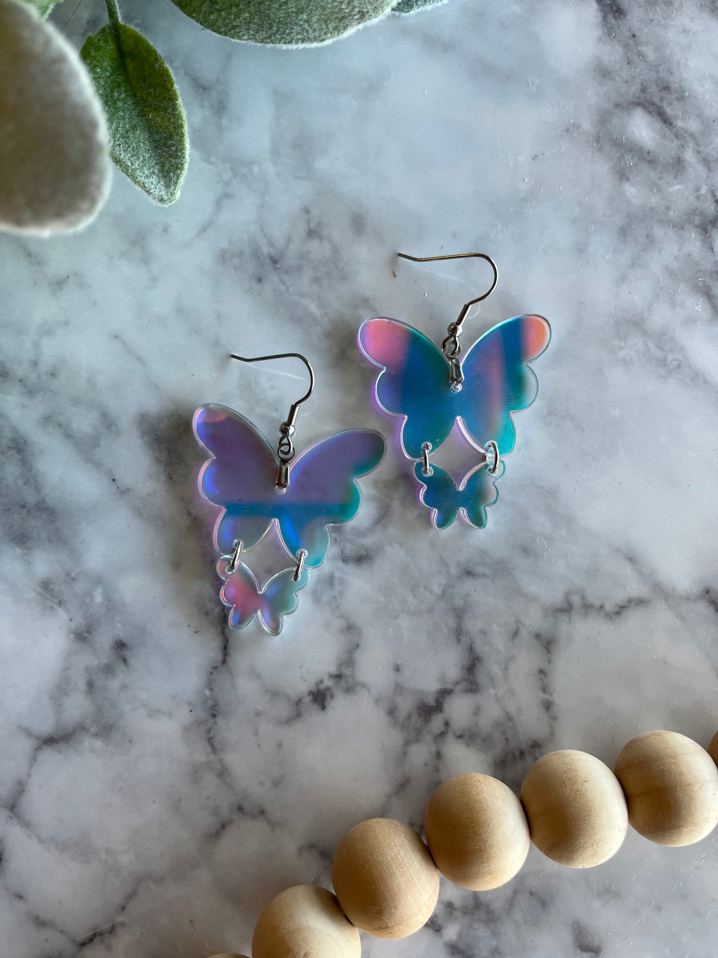 Iridescent Butterfly Earrings