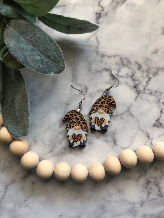 Leopard Gnome Earrings