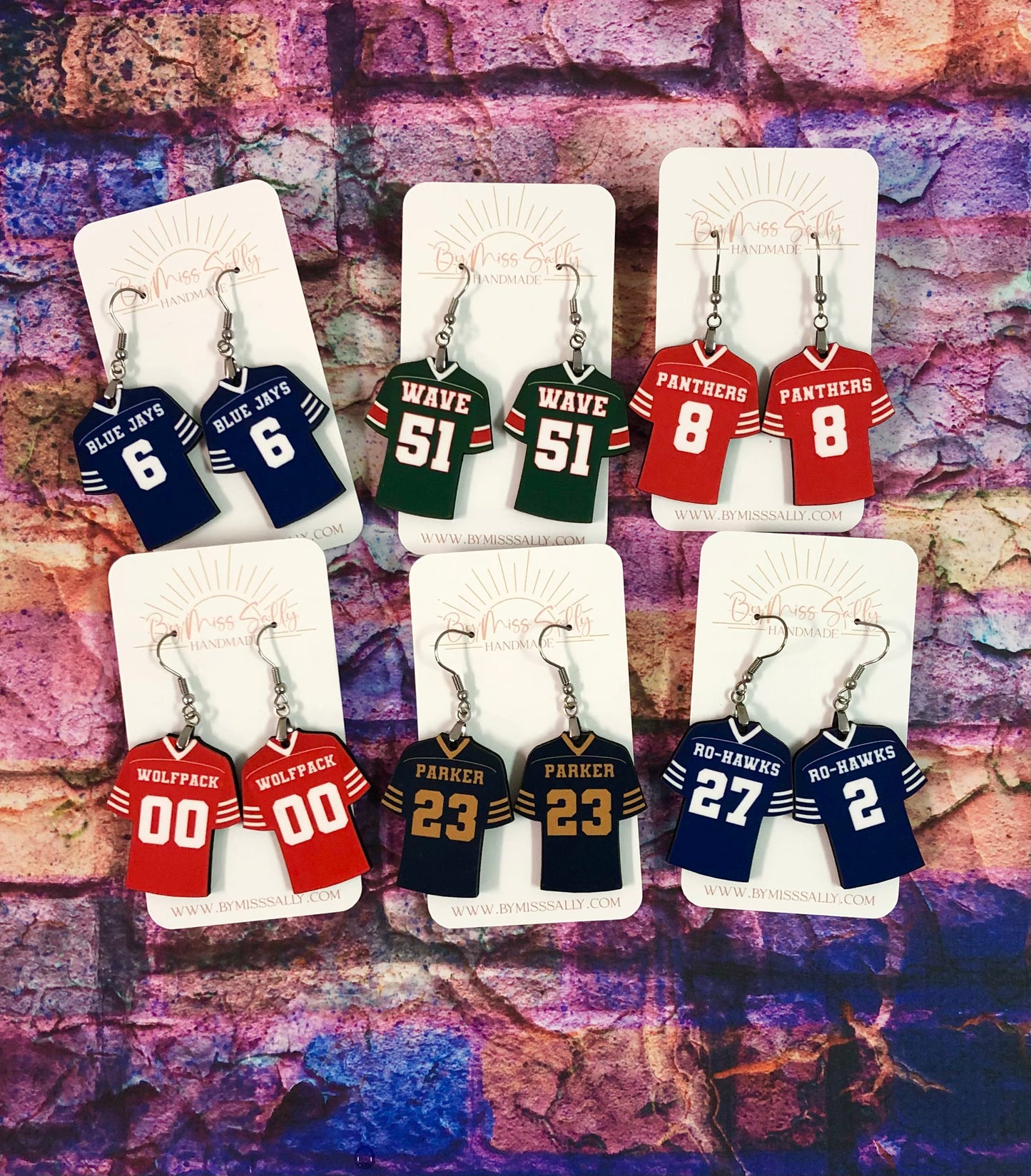 Custom Football Jersey Earrings