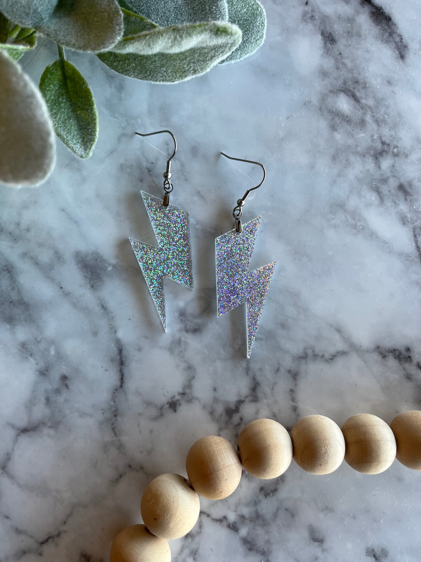 Holographic Lightning Bolt Earrings