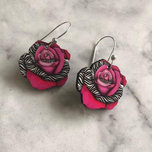 Juliet Rose Earrings in Pink Zebra