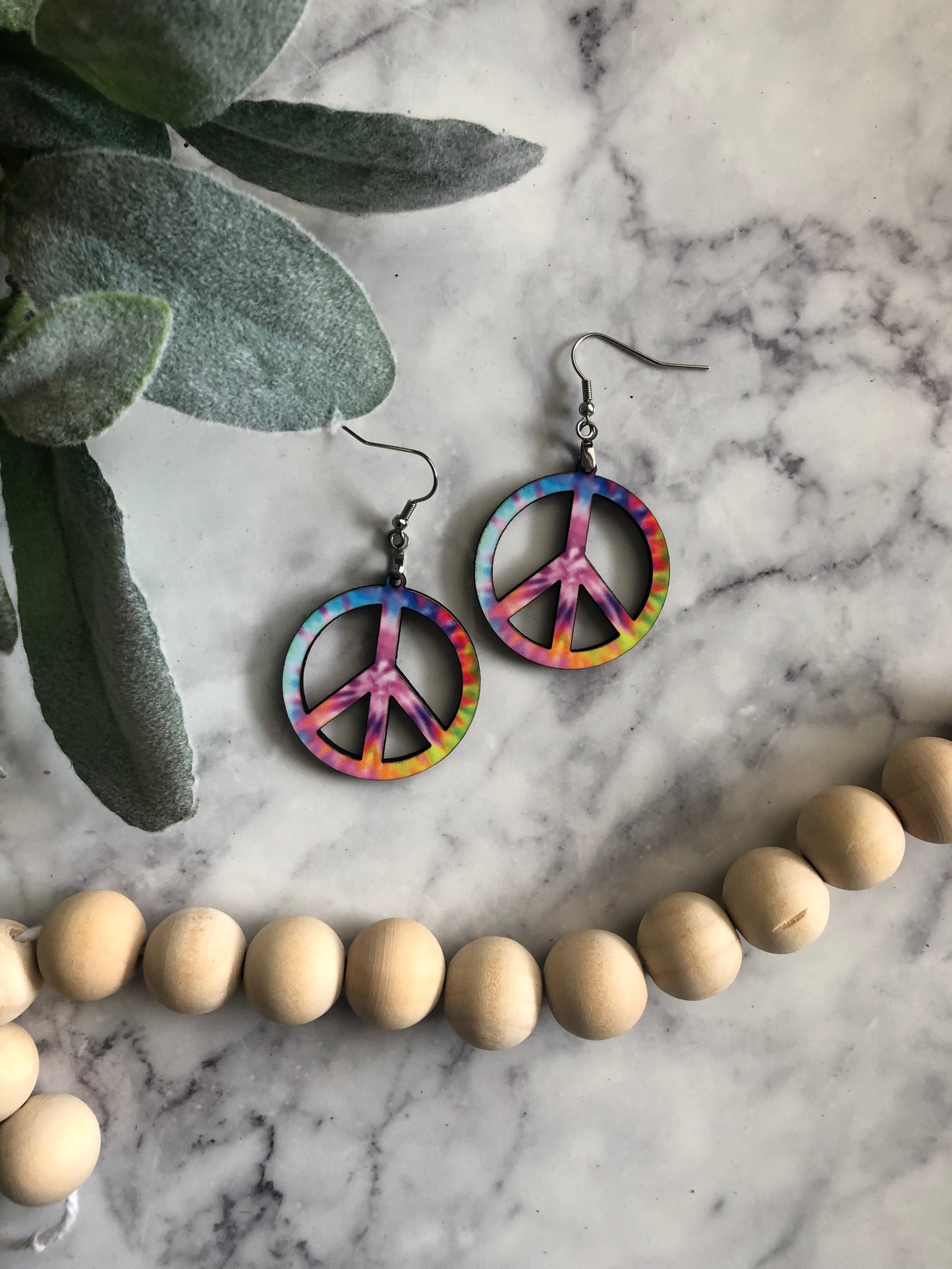 Peace & Tie Dye Earrings