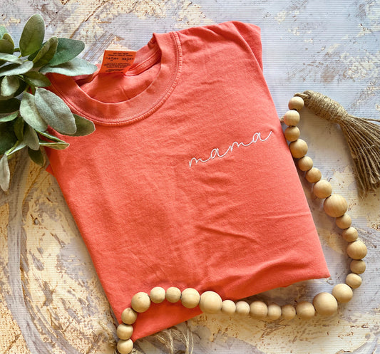 Embroidered Minimalist Mama Tee