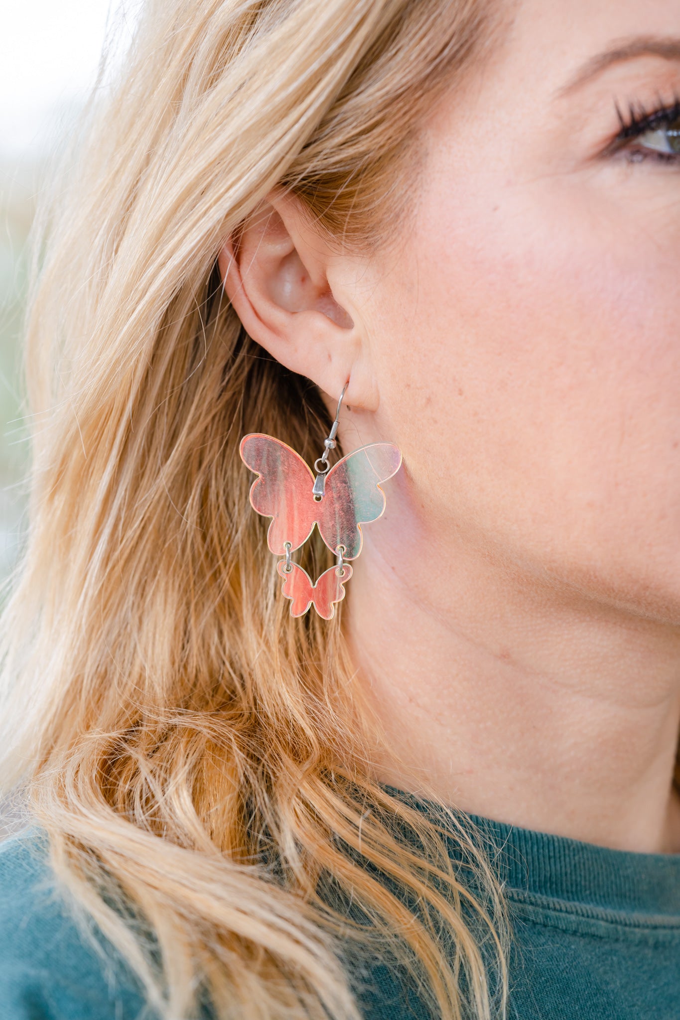 Iridescent Butterfly Earrings