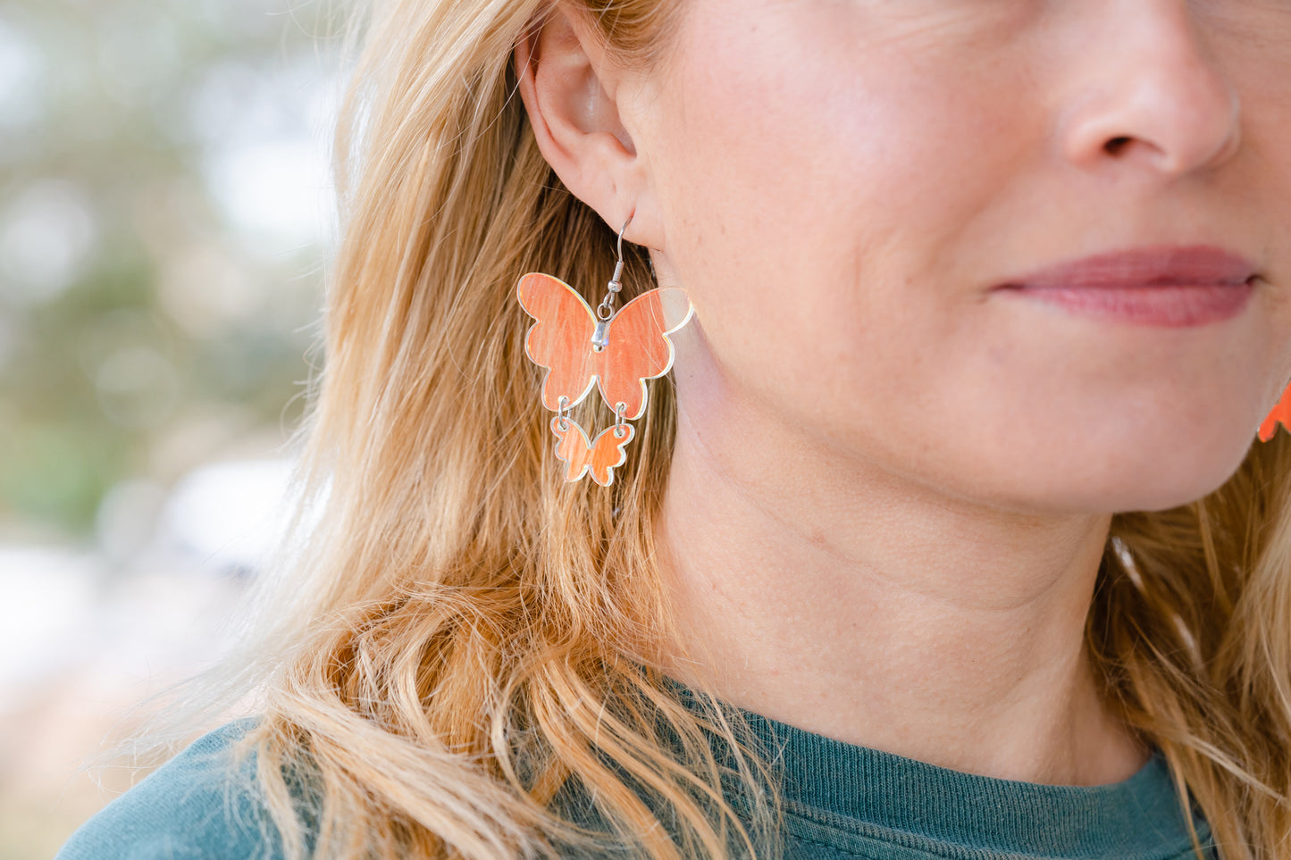 Iridescent Butterfly Earrings