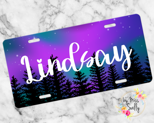 Personalized License Plate - Northern Lights