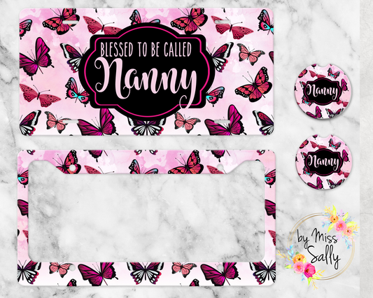Personalized Butterfly License Plate Set for Grandma