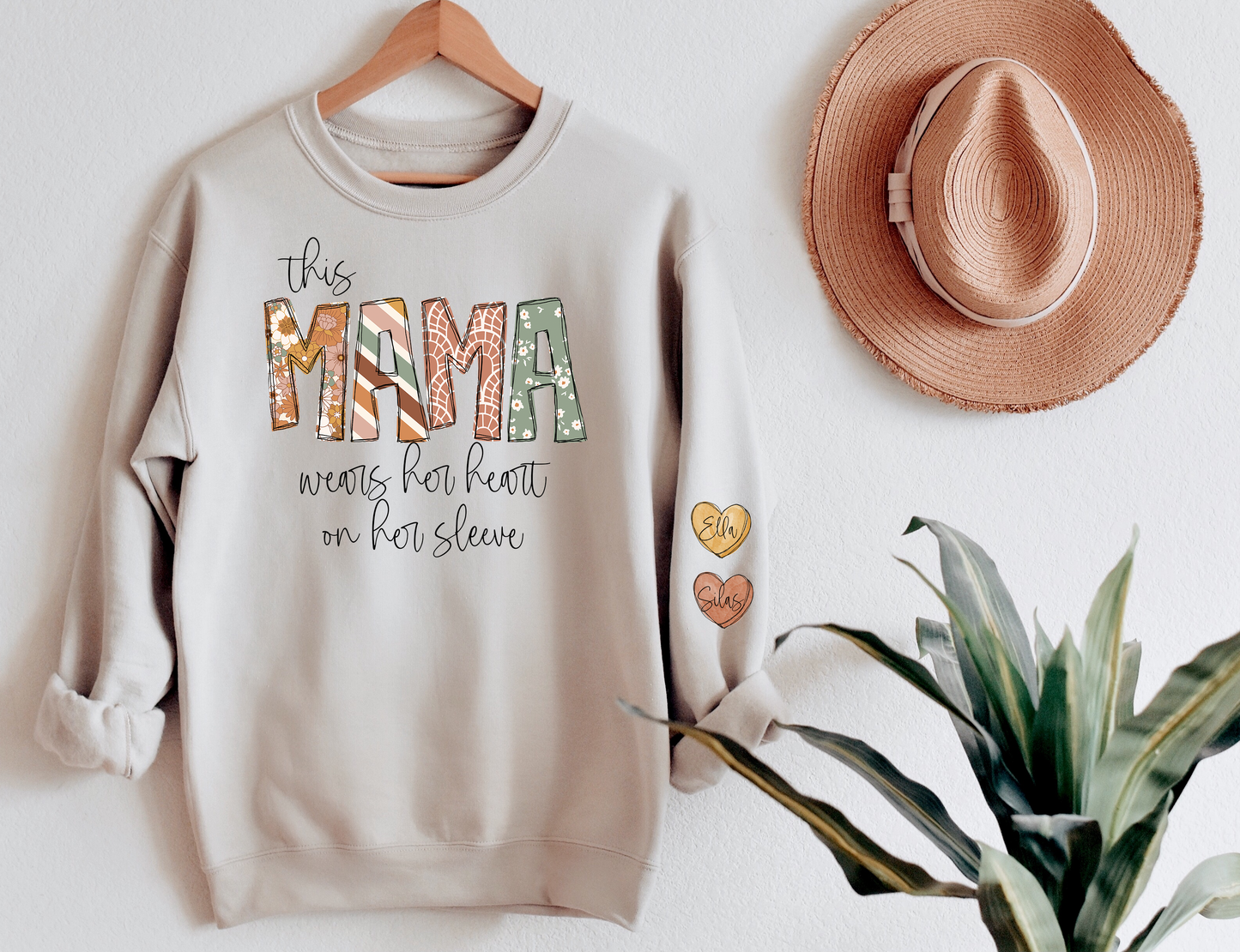 Boho Mama's Hearts Sweatshirt